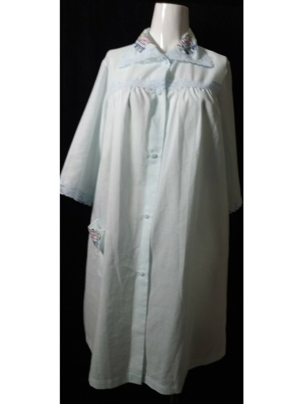 Womens Vintage Sears Floral Embroidered Floral Bird Nightgown Cottagecore M(36)